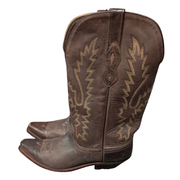Old West Shoes - Old West Cowboy Boots Brown Leather